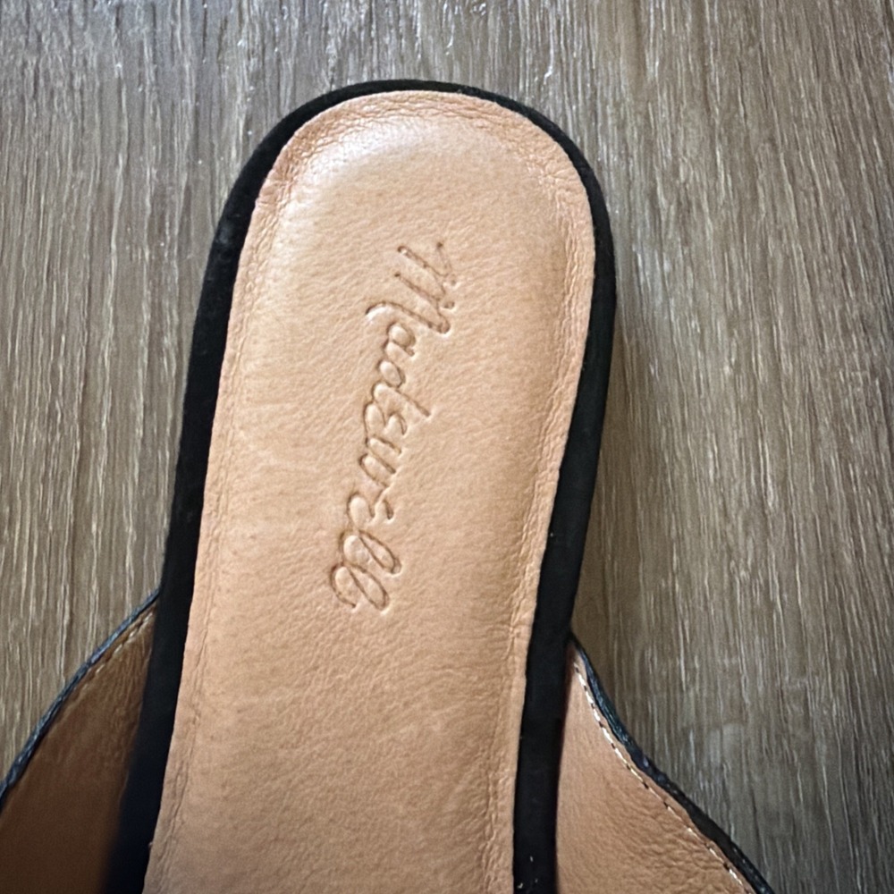 MADEWELL Women's "Remi" Black Suede Pointed Toe Slip On Mule Flats Sz 9 $90 - Picture 3 of 11